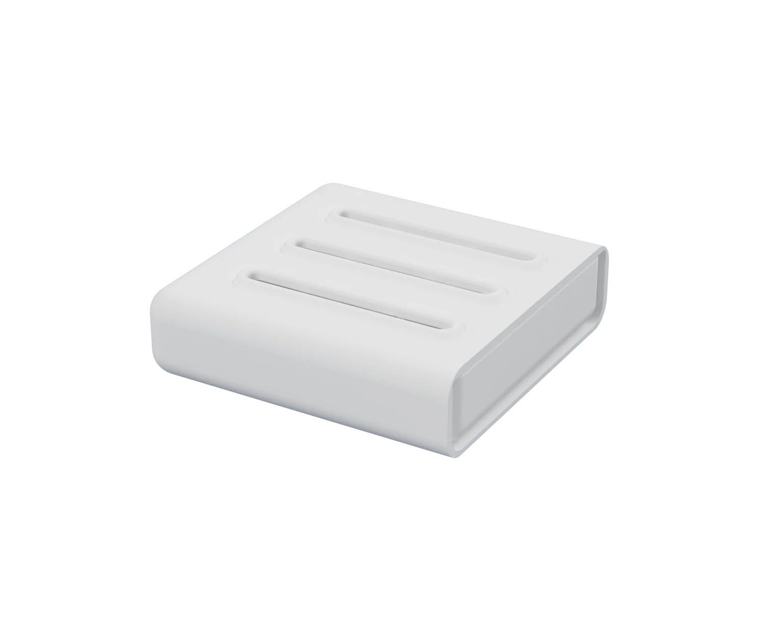 DuoPod scleral lens plunger case in Arctic White, front view