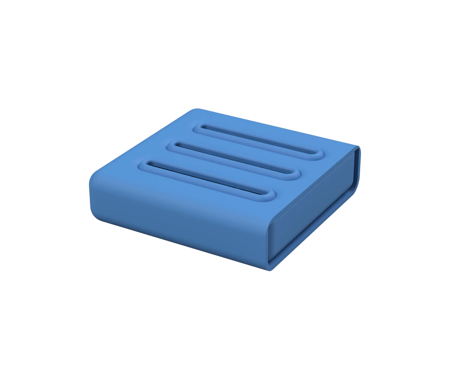 DuoPod scleral lens plunger case in Cobalt Blue, front view