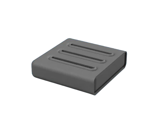 DuoPod scleral lens plunger case in Stone Gray, front view
